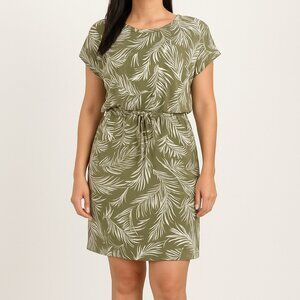 Hilary Radley Green Leaf Print Mini Dress